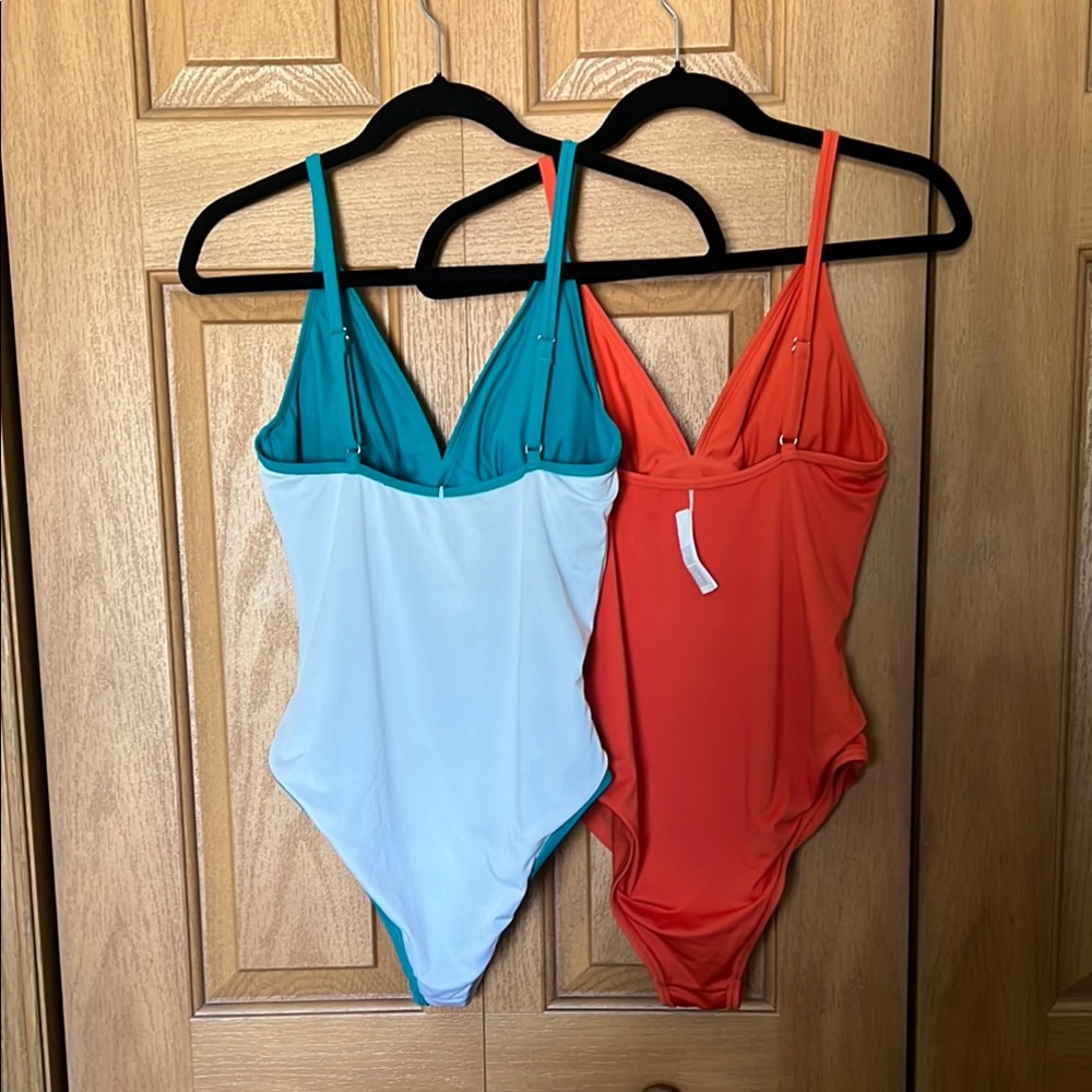 Vibrant Women's Swimwear Set - Blue and Orange - Picture 4 of 6